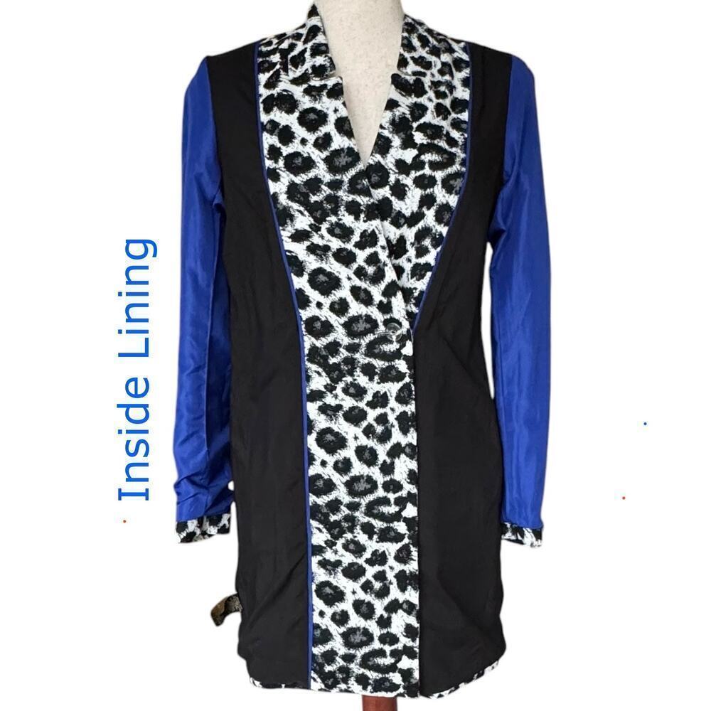 Renuar Animal Print Statement Coat Double Breasted Women’s Size 0 - Picture 9 of 10
